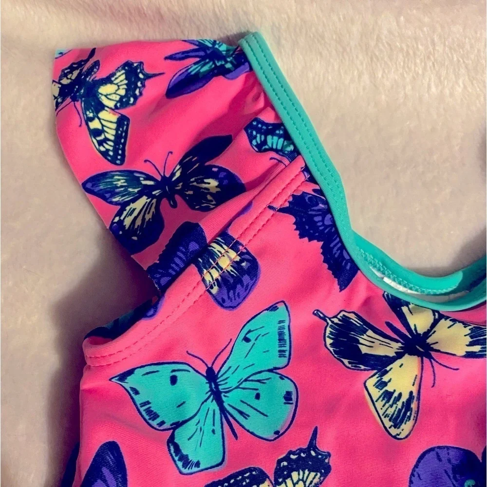 Wave Zone Swim Suit, One piece, Sz 24M, Butterflies, Pastel, Like new, Girly​